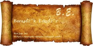 Benyák Edgár névjegykártya